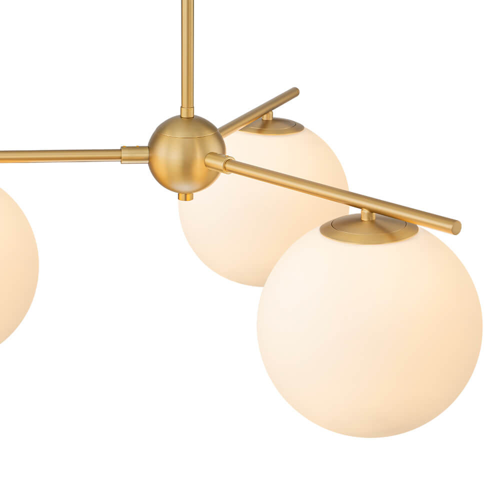 LightfixturesUAE-3/6-Light Mid-Century Modern Milky White Glass Globe Sputnik Chandelier-Chandeliers-1-Tier-