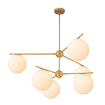LightfixturesUAE-3/6-Light Mid-Century Modern Milky White Glass Globe Sputnik Chandelier-Chandeliers-1-Tier-