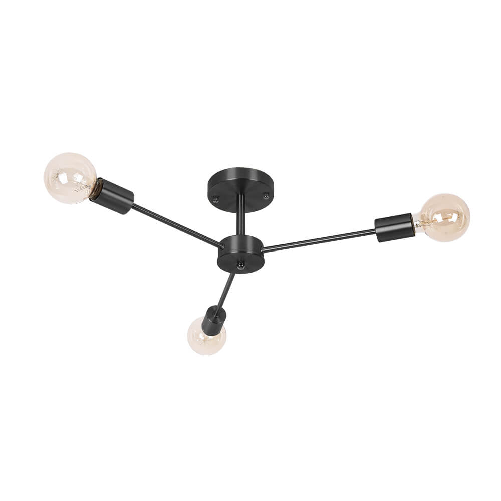 LightfixturesUAE-3/6-Light Modern Decorative Statement Sputnik Semi Flush Mount-Ceiling Lights-Brass-3-Light