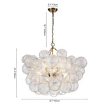LightfixturesUAE-3/8-Light Modern Glam Clear Ribbed Glass Bubble Cluster Chandelier-Chandeliers-8-Light-Black