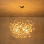 LightfixturesUAE-3/8-Light Modern Glam Clear Ribbed Glass Bubble Cluster Chandelier-Chandeliers-8-Light-Black