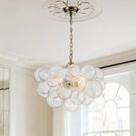 LightfixturesUAE-3/8-Light Modern Glam Clear Ribbed Glass Bubble Cluster Chandelier-Chandeliers-8-Light-Black