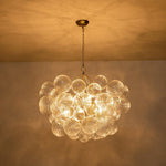 LightfixturesUAE-3/8-Light Modern Glam Clear Ribbed Glass Bubble Cluster Chandelier-Chandeliers-8-Light-Black