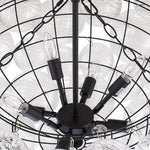 LightfixturesUAE-3/8-Light Modern Glam Clear Ribbed Glass Bubble Cluster Chandelier-Chandeliers-8-Light-Black