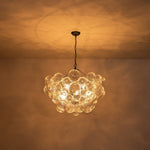 LightfixturesUAE-3/8-Light Modern Glam Clear Ribbed Glass Bubble Cluster Chandelier-Chandeliers-8-Light-Black