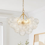 LightfixturesUAE-3/8-Light Modern Grape Cluster Clear Ribbed Glass Chandelier-Chandeliers-3-Light-