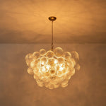 LightfixturesUAE-3/8-Light Modern Grape Cluster Clear Ribbed Glass Chandelier-Chandeliers-8-Light-
