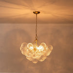 LightfixturesUAE-3/8-Light Modern Grape Cluster Clear Ribbed Glass Chandelier-Chandeliers-8-Light-