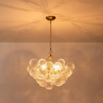 LightfixturesUAE-3/8-Light Modern Grape Cluster Clear Ribbed Glass Chandelier-Chandeliers-8-Light-