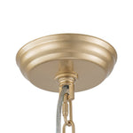 LightfixturesUAE-4-Light Classic Fabric Drum Champagne Gold Chandelier-Chandeliers-Brass-