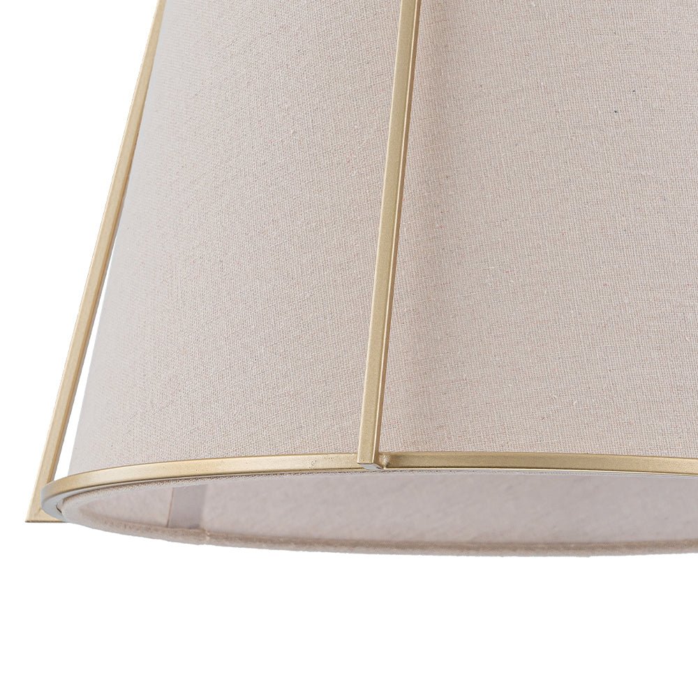 LightfixturesUAE-4-Light Classic Fabric Drum Champagne Gold Chandelier-Chandeliers-Brass-
