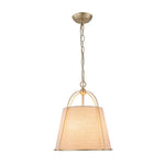 LightfixturesUAE-4-Light Classic Fabric Drum Champagne Gold Chandelier-Chandeliers-Brass-
