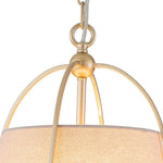 LightfixturesUAE-4-Light Classic Fabric Drum Champagne Gold Chandelier-Chandeliers-Brass-