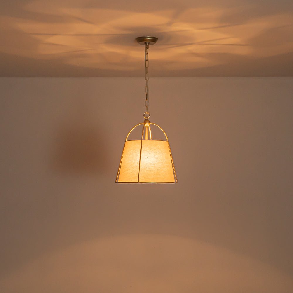 LightfixturesUAE-4-Light Classic Fabric Drum Champagne Gold Chandelier-Chandeliers-Brass-