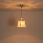 LightfixturesUAE-4-Light Classic Fabric Drum Champagne Gold Chandelier-Chandeliers-Brass-