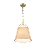 LightfixturesUAE-4-Light Classic Fabric Drum Champagne Gold Chandelier-Chandeliers-Brass-