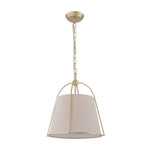 LightfixturesUAE-4-Light Classic Fabric Drum Champagne Gold Chandelier-Chandeliers-Brass-