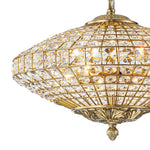 LightfixturesUAE-4-Light Court Style Antique Brass Crystal Diamond-Shaped Chandelier-Chandeliers-Brass-