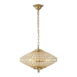 LightfixturesUAE-4-Light Court Style Antique Brass Crystal Diamond-Shaped Chandelier-Chandeliers-Brass-