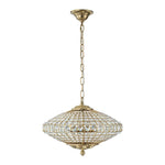 LightfixturesUAE-4-Light Court Style Antique Brass Crystal Diamond-Shaped Chandelier-Chandeliers-Brass-