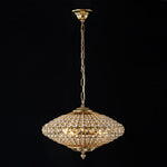 LightfixturesUAE-4-Light Court Style Antique Brass Crystal Diamond-Shaped Chandelier-Chandeliers-Brass-