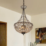 LightfixturesUAE-4-Light Elizabeth Style Crystal Beads Empire Chandelier-Chandeliers - 