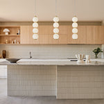 LightfixturesUAE-4-Light LED Opal Glass Brass String Pendant Light-Pendant Lights - 