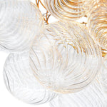 LightfixturesUAE-4-Light Luxury Clear Textured Glass Semi-Flush Mount-Ceiling Lights-Wavy-petal Glass-