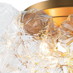 LightfixturesUAE-4-Light Luxury Clear Textured Glass Semi-Flush Mount-Ceiling Lights-Wavy-petal Glass-