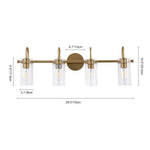 LightfixturesUAE-4-Light Mid-century Cylinder Clear Glass Wall Sconce-Wall Lights - 