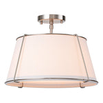 LightfixturesUAE-4-Light Mid-Century Modern Fabric Drum Semi Flush Mount Ceiling Light-Ceiling Lights-Nickel-