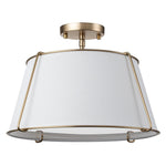 LightfixturesUAE-4-Light Mid-Century Modern Fabric Drum Semi Flush Mount Ceiling Light-Ceiling Lights-Nickel-