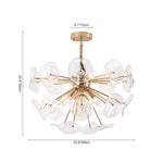 LightfixturesUAE-4-Light Mid-Modern Century Clear Glass Sunburst Sputnik Chandelier-Chandeliers-Gold-