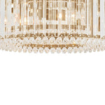 LightfixturesUAE-4-Light Modern Bauhaus Crystal Drum Semi Flush Mount Ceiling Light-Ceiling Lights-Gold-