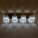 LightfixturesUAE-4-Light Modern Crystal Square Wall Sconce-Wall Lights-Black+Brass-