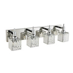 LightfixturesUAE-4-Light Modern Crystal Square Wall Sconce-Wall Lights-Black+Brass-