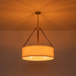 LightfixturesUAE-4-Light Modern Fabric Drum Pendant Light-Chandeliers-Gold-