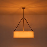 LightfixturesUAE-4-Light Modern Fabric Drum Pendant Light-Chandeliers-Gold-