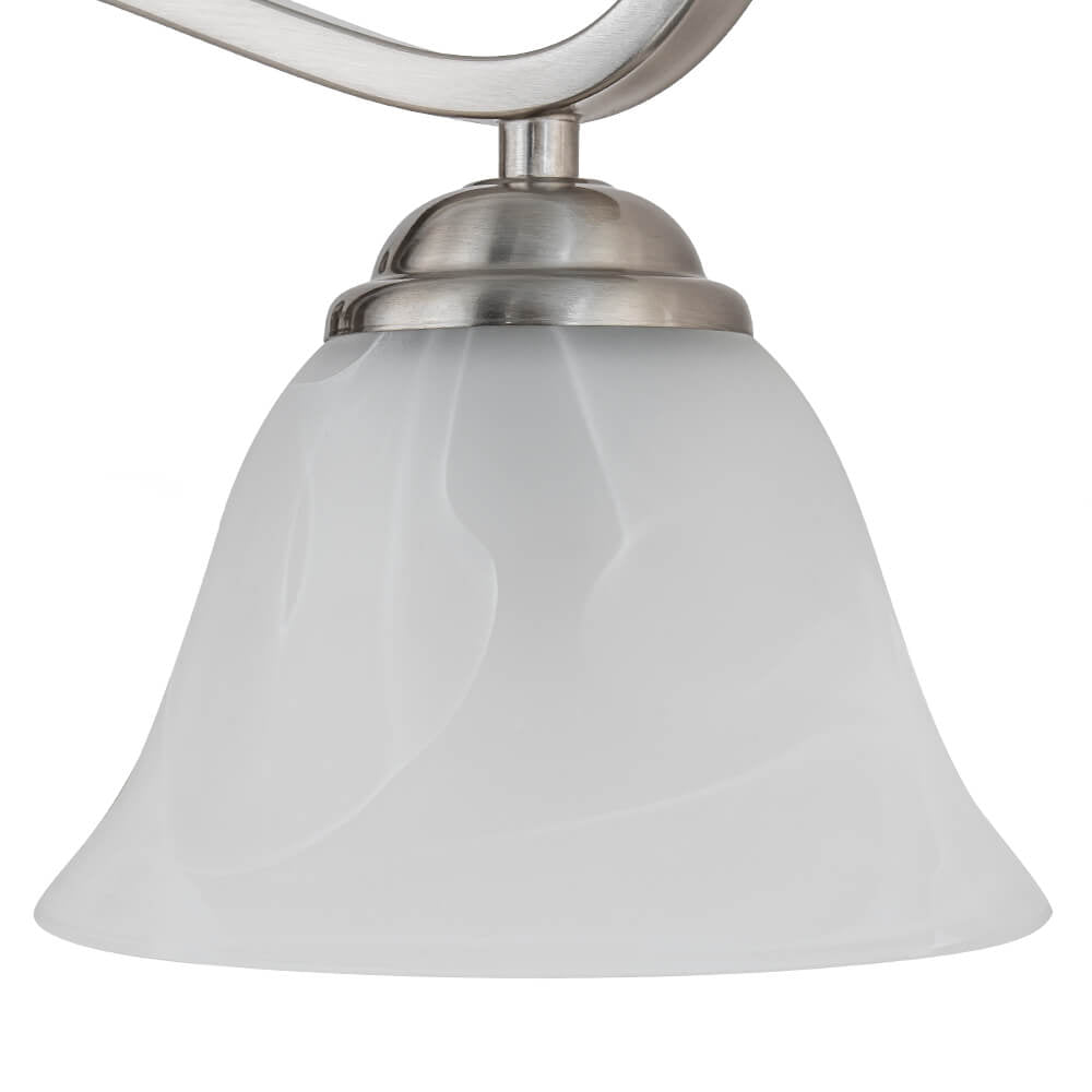 LightfixturesUAE-4-Light Modern Marble Glass Bell Vanity Wall Light-Wall Lights-Nickel-