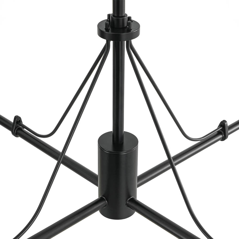 LightfixturesUAE-4-Light Modern Opal Glass Globe Chandelier-Chandeliers-Black-