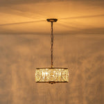 LightfixturesUAE-4-Light Modern Retro Antique Bronze Crystal Round Cage Chandelier-Chandeliers-Small-