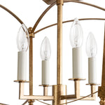 LightfixturesUAE-4-Light Vintage Candle-Style Cage Semi Flush Mount Ceiling Light-Ceiling Lights-Antiqued Gold-