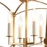 LightfixturesUAE-4-Light Vintage Candle-Style Cage Semi Flush Mount Ceiling Light-Ceiling Lights-Antiqued Gold-