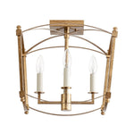 LightfixturesUAE-4-Light Vintage Candle-Style Cage Semi Flush Mount Ceiling Light-Ceiling Lights-Antiqued Gold-