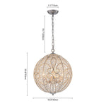 LightfixturesUAE-4/6-Light Luxury Crystal Spherical Chandelier-Chandeliers-4-Light-