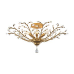 LightfixturesUAE-5-Light Art Deco Vintage Flower Basket Crystal Semi Flush Mount Ceiling Light-Ceiling Lights-Black-