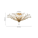 LightfixturesUAE-5-Light Art Deco Vintage Flower Basket Crystal Semi Flush Mount Ceiling Light-Ceiling Lights-Black-
