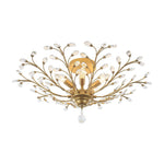 LightfixturesUAE-5-Light Art Deco Vintage Flower Basket Crystal Semi Flush Mount Ceiling Light-Ceiling Lights-Black-