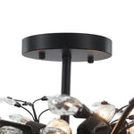 LightfixturesUAE-5-Light Art Deco Vintage Flower Basket Crystal Semi Flush Mount Ceiling Light-Ceiling Lights-Black-