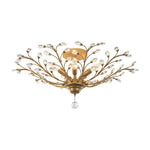 LightfixturesUAE-5-Light Art Deco Vintage Flower Basket Crystal Semi Flush Mount Ceiling Light-Ceiling Lights-Black-
